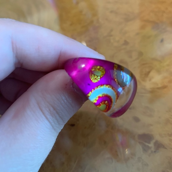 🌟pink & gold circle chunky ring🌟 - Picture 3 of 5